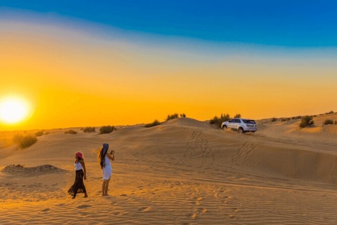 Premium Evening Desert Safari with BBQ Dinner & Camel Ride